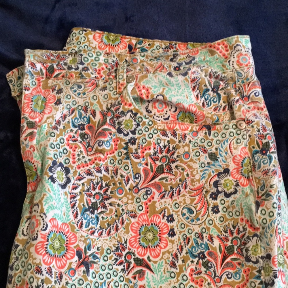 Crown and Ivy Floral Denim Pants size 14